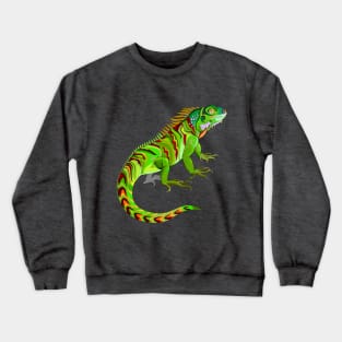 Illustration of green iguana. Crewneck Sweatshirt